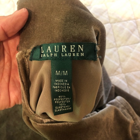 Ralph Lauren Taupe, velvet sleeveless top with rhinestone buttons - Picture 2 of 2